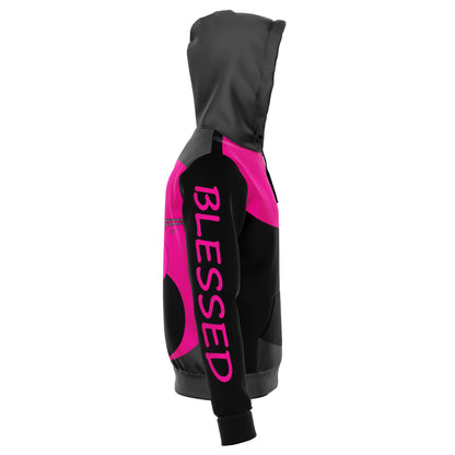 SIS ON FIRE HOODIE PINK BLACK